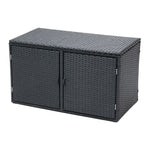Outdoor Patio Storage Box – 2-tier Pe Rattan Deck Box With Top & Front Access, Weather-resistant | Black