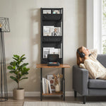 HOMCOM Vinyl Record Player Stand With Oxford Pockets