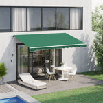 4x3m Manual Patio Awning, Aluminium, Retractable | Green