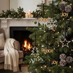 HOMESCAPES Set Of 12 Gold And Silver Christmas Tree Decorations