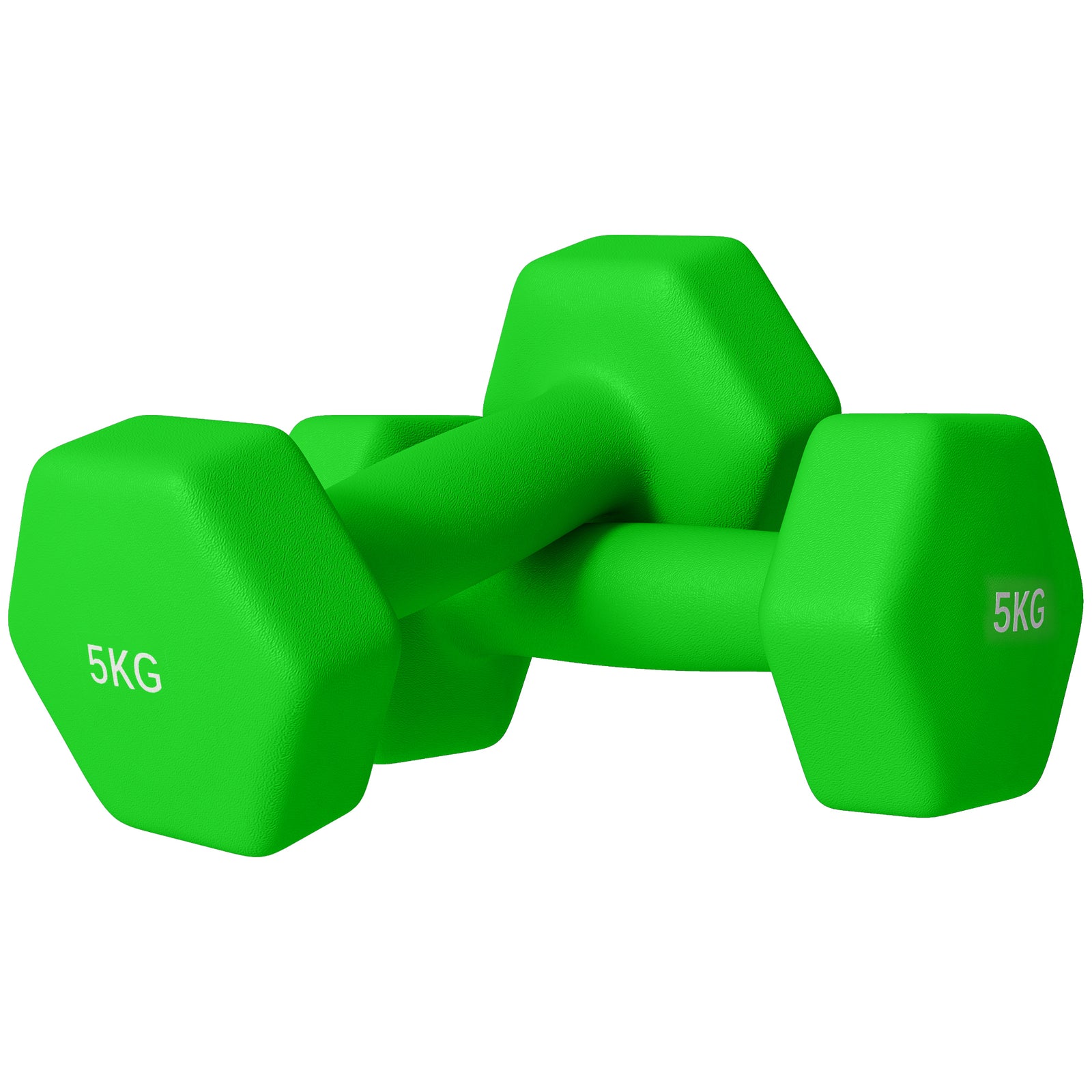 5kg Set Of 2 Dumbbells Hexagonal Weights Pair | Green