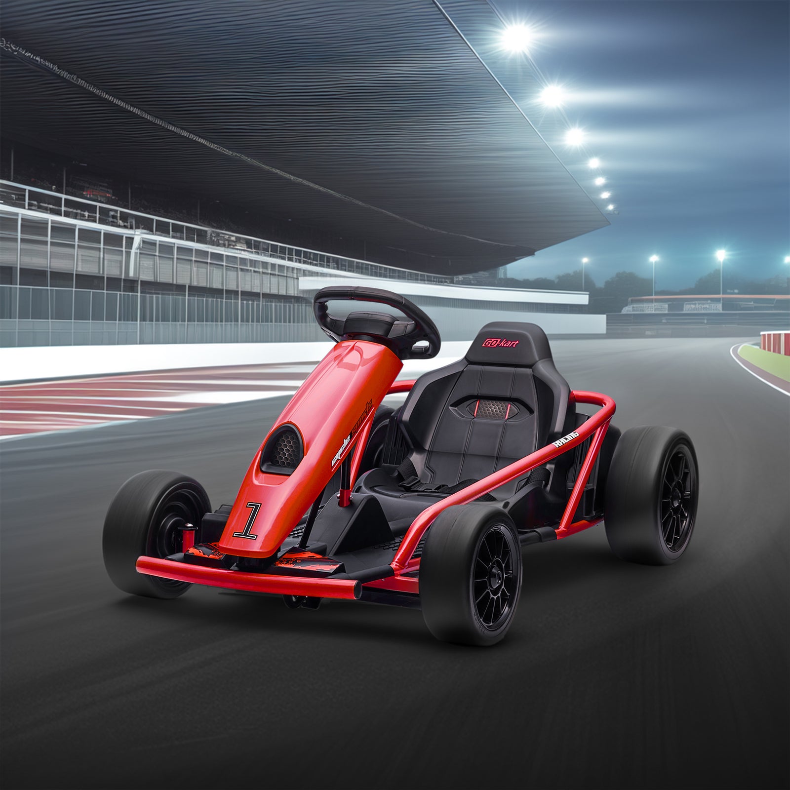 24v Electric Go Kart For Kids With Music, Horn Honking, Slow Start | Red
