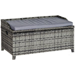 Pe Rattan Outdoor Storage Benches, Aluminium Garden Bench