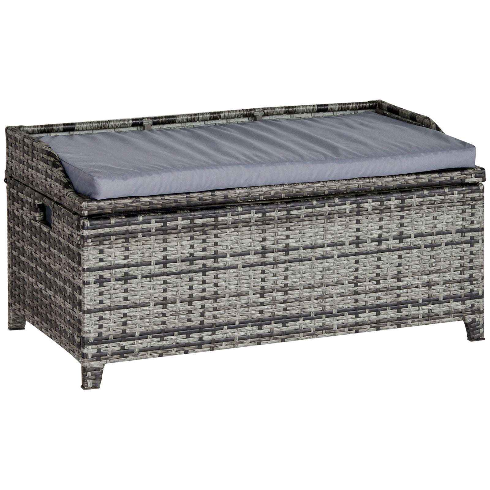 Pe Rattan Outdoor Storage Benches, Aluminium Garden Bench