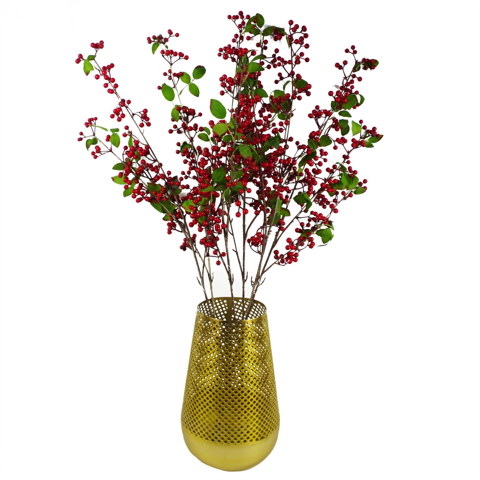 6 X 80cm Artificial Red Christmas Berry Spray