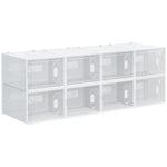 8pcs Clear Plastic Shoe Storage Box For Uk/eu Size 12/46