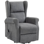 HOMCOM Power Lift Chair, Fabric Recliner Armchair W/ Remote Charcoal Grey