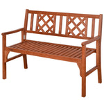Foldable 2-seater Patio Wooden Bench