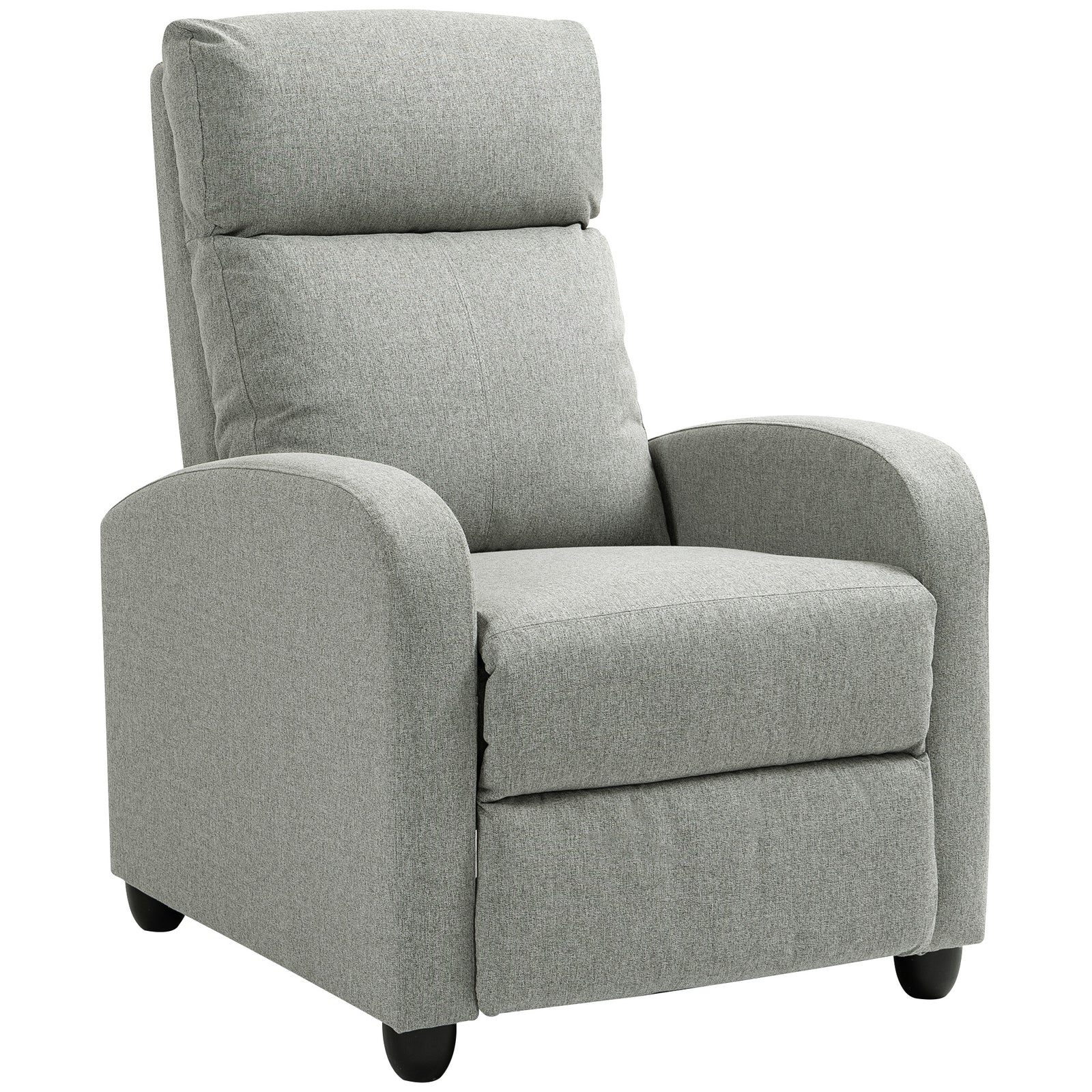 Linen Fabric Manual Reclining Chair With Padded Seat
