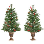 2 Piece 3ft Porch Christmas Tree, Décor