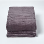 Velvet Cotton Quilted Throw | 150cm x 200cm | Dark Grey