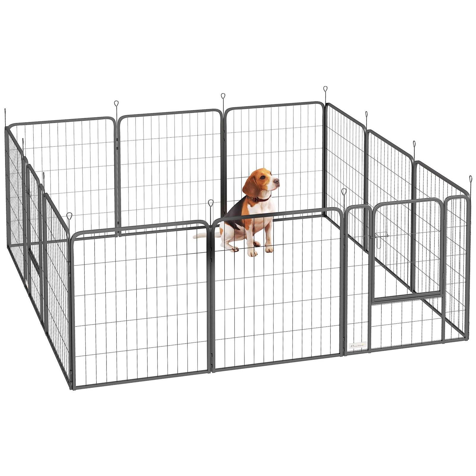 12 Panels Dog Pen, Heavy Duty Puppy Dog Playpen For Large Dogs | 80cm | Black