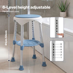 Shower Chair Swivel 6-level Adjustable Height Shower Bath Stool Seat | Blue