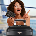 Set Of 4 Hard Suitcases Cabin & Hold Luggage - Underseat Cabin, Overhead Cabin With Medium And Large Checkin Hold Suitcases Set | Set-of-4 | Black