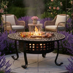 Heavy Duty Outdoor Wood Burning Fire Pit With Grill Grates