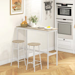 3 Piece Bar Set, Industrial Kitchen And Chair Set | Oak