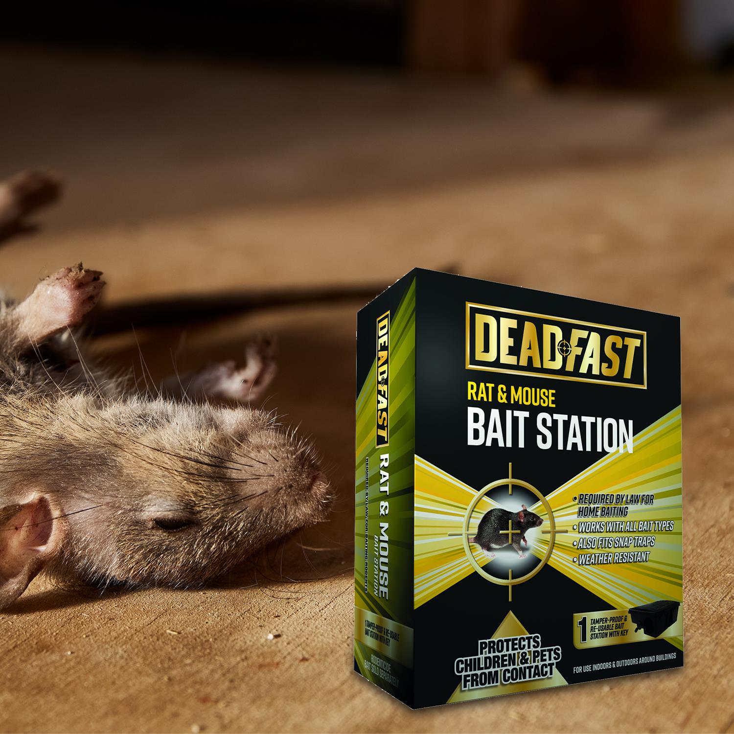Mouse & Rat Bait And Snap Trap Station Rodent Control Single | Black