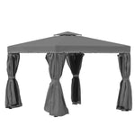 3 X 3(m) Garden Gazebo Shelter Party Tent With 2 Tier Roof | Grey