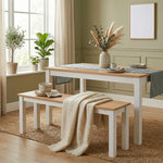 Versatile Wooden Bench | One Size | Natural & White
