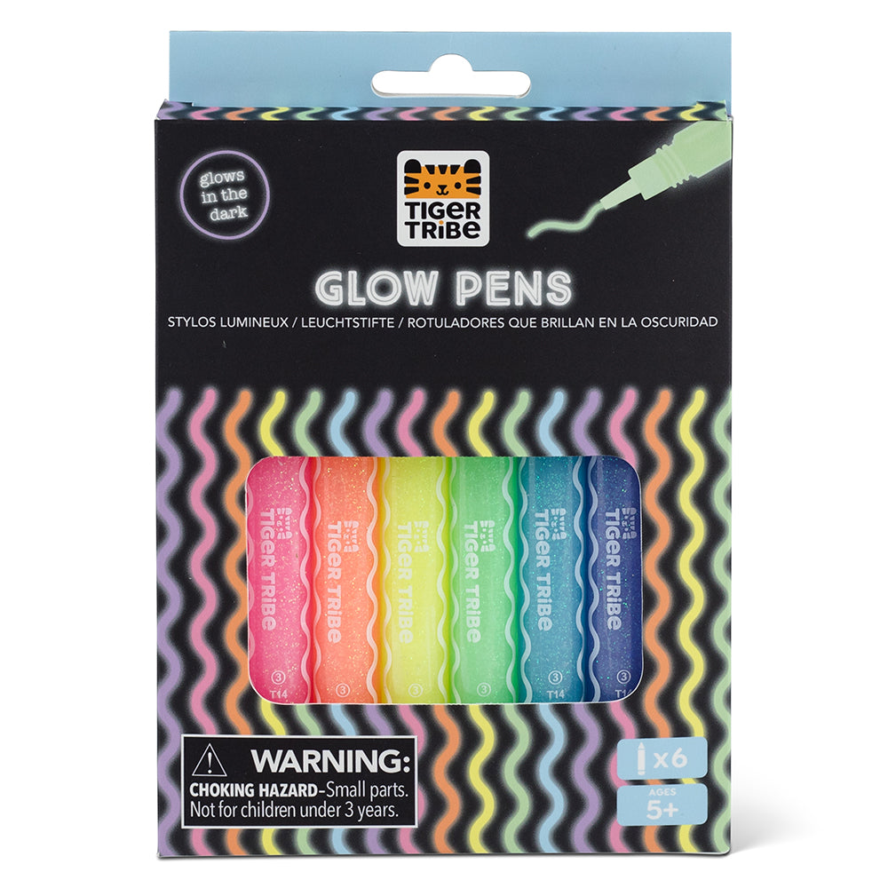 Glow Pens Set - 6 Pcs Glow In The Dark Markers