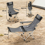 Set Of 2 Reclining Camping Chairs | Grey
