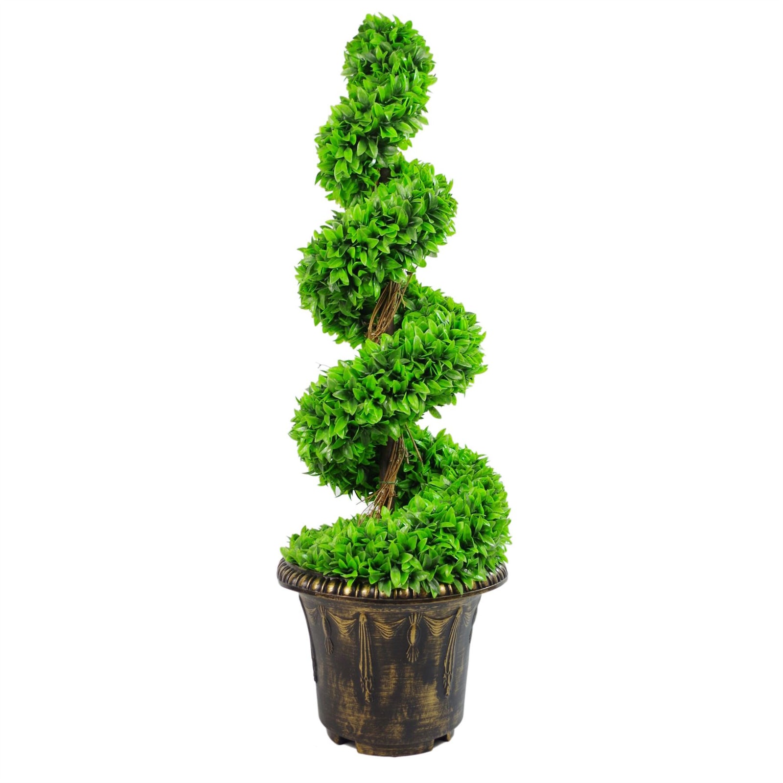 120cm Green Large  Spiral With Decorative Planter