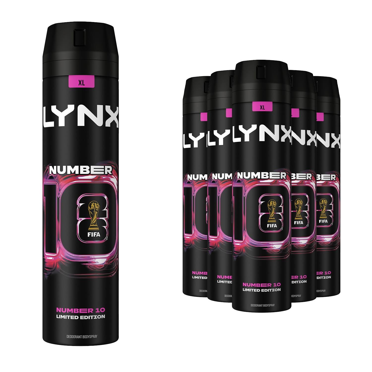 Number 10 Fifa Aerosol Body Spray Deo Citrus & Watermelon Scent 250ml, 6 Pack