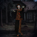 67" Animated Prop Circus Clown, Indoor Outdoor Halloween Decorations