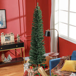 5/6/7ft Artificial Pencil Christmas Tree Realistic Green/White | 7ft | Green