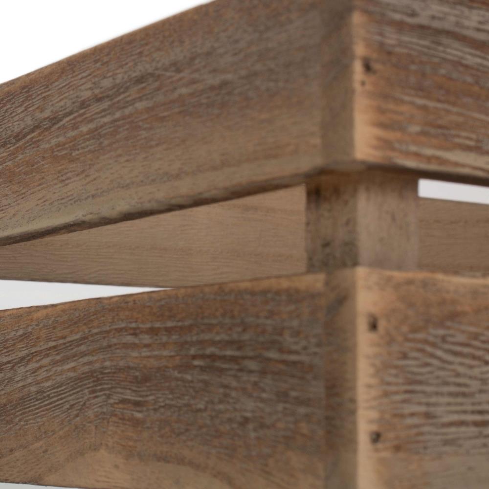 Oak Effect Slatted Wooden Storage Crate | Medium | Brown