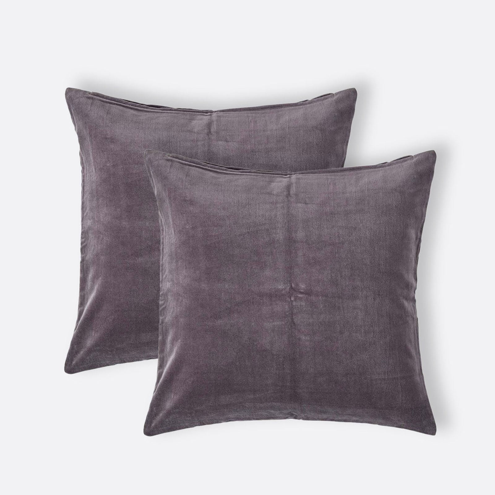 Set Of 2 Velvet Cushion Covers | 40cm x 40cm | Dark Grey