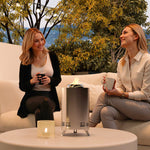 Stainless Steel Smokeless Wood Burning Firepit Garden | Silver