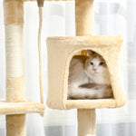 Cat Tree Activity Centre Scratching Post With Toys 4-tier Beige 114cm