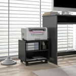 Printer Stand With Storage Printer Cart On Wheels Office | One Size | Black