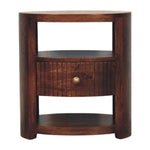 Bordeaux Bedside, 1 Drawer, 2 Open Slot, Brown