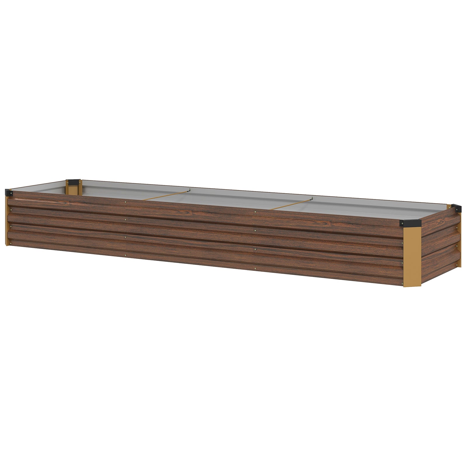 Galvanised Raised Bed For Garden, Outdoor Elevated Planter Box | Dark Brown