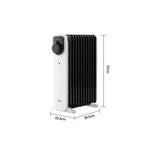 11 U-type Fins Electric Oil Heater With Knob Control & 24-hour Timer, Overheat & Tip-over Protection