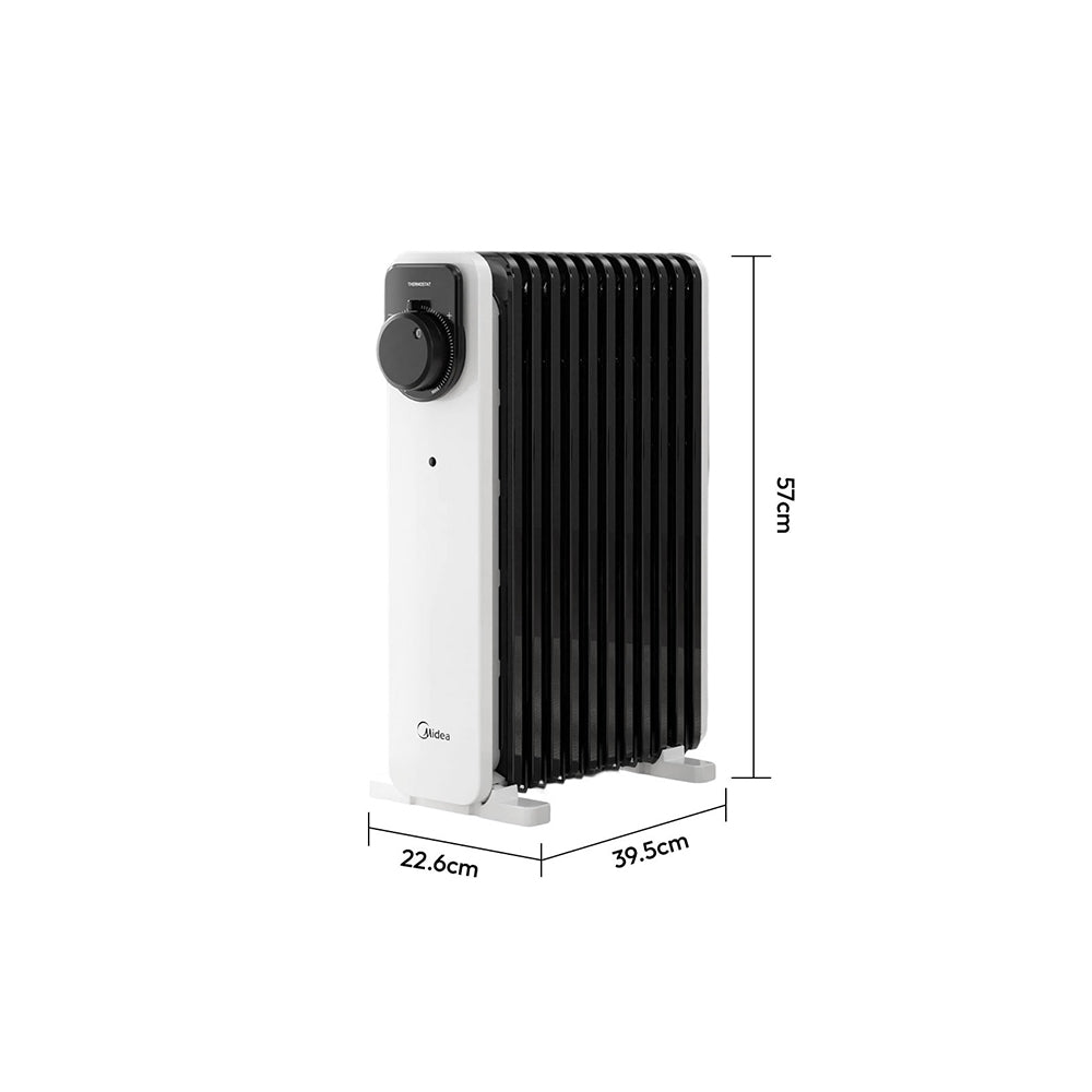 11 U-type Fins Electric Oil Heater With Knob Control & 24-hour Timer, Overheat & Tip-over Protection