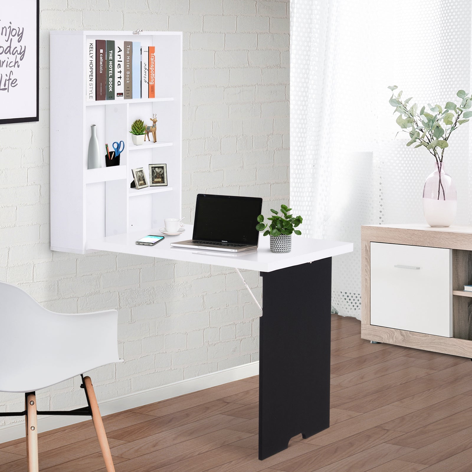 Multi-functional Folding Wall-mounted Drop-leaf Table | Black