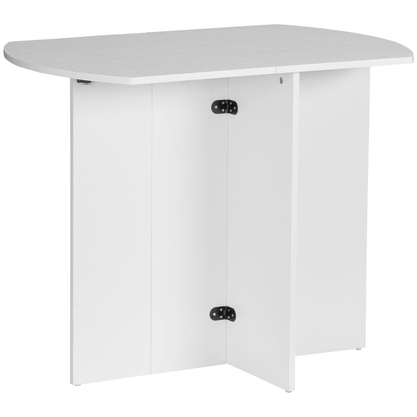 Foldable Dining Table Compact Drop Leaf Table For Kitchen | One Size | White