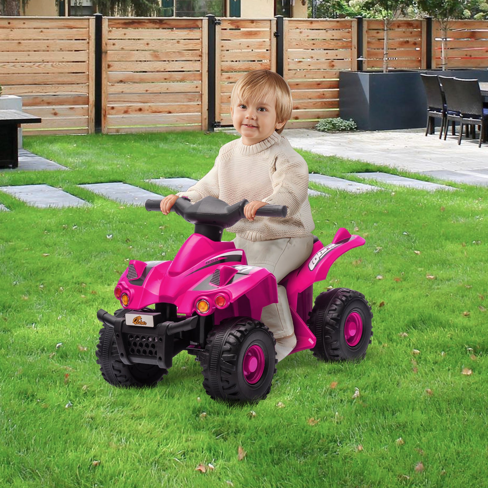 6v Kids Electric Quad Bike With Music, Forward Function | Pink