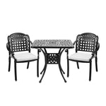 3 Pcs Cast Aluminium outdoor furniture Garden Dining Set