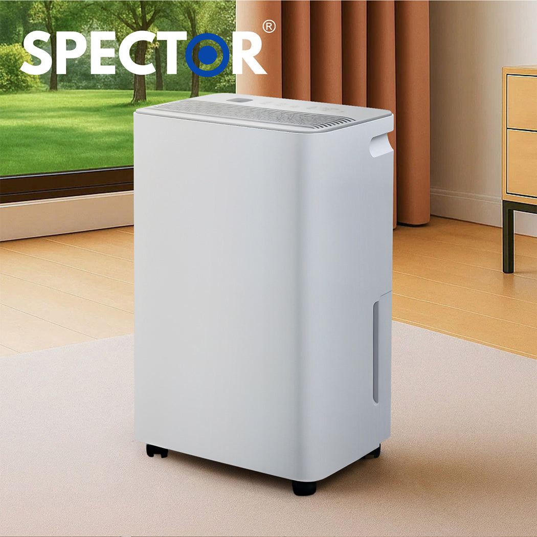 Spector 10l Dehumidifier Air Purifier Mould Moisture Extraction Quiet With Wheel