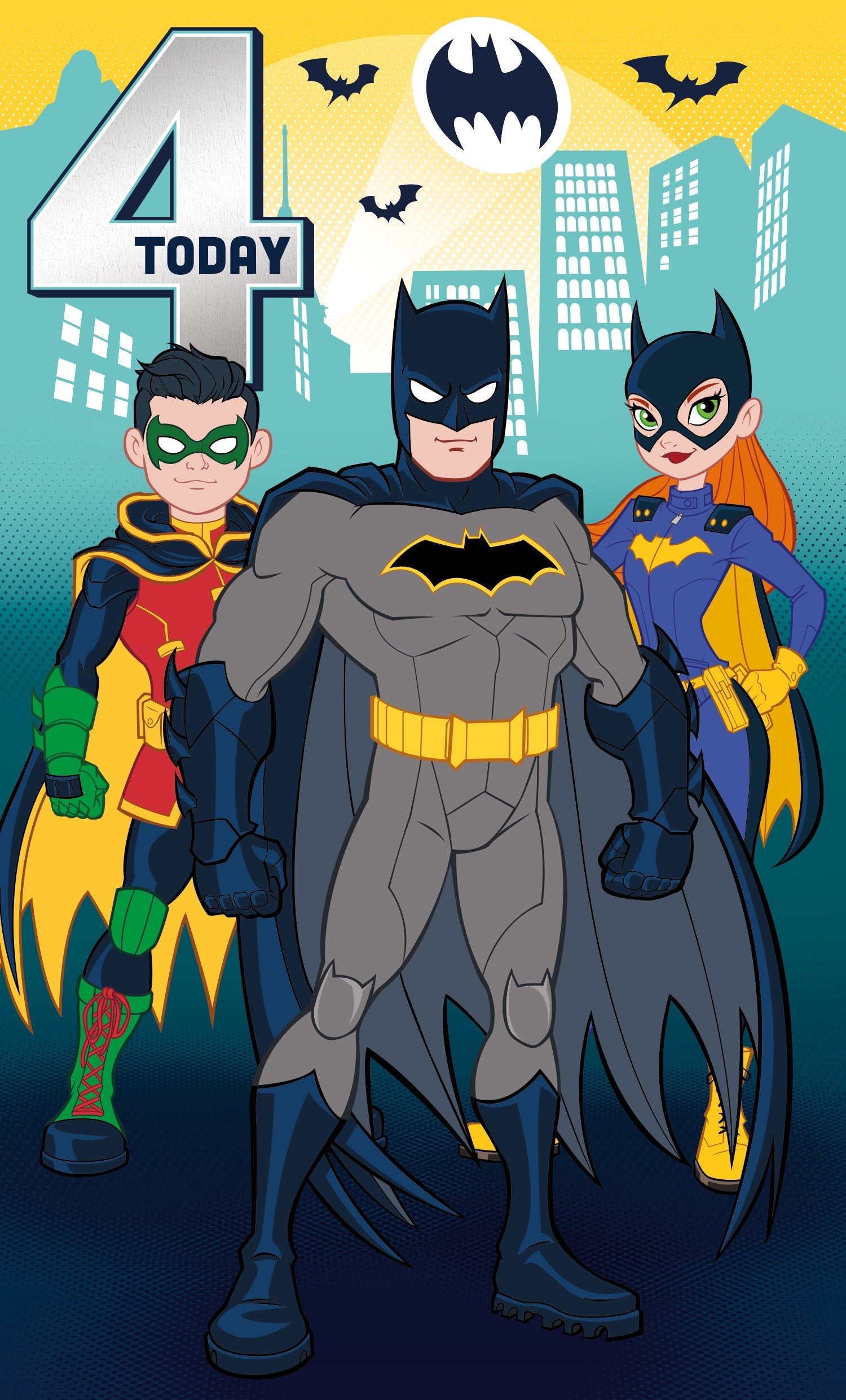 Justice League Age 4 Birthday Card Official Product