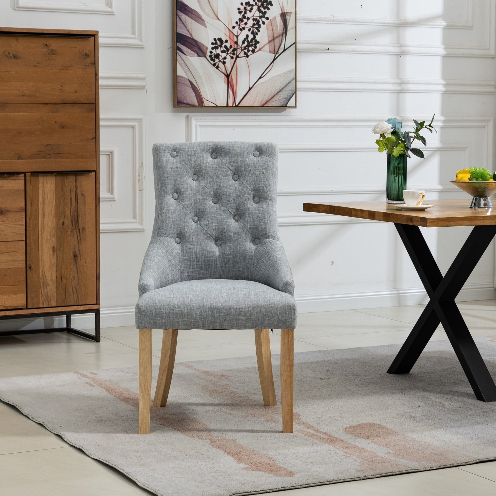 Set Of 2 Ravenna Fabric Dining Chairs
