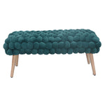 Cushla Bubbly Velvet Large Footstool | Dark Green