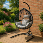 Hanging Rattan Egg Chair | Black
