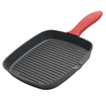 Cast Iron Griddle Grill Pan Square Skillet Bbq Non‑stick Frying Cookware | Red