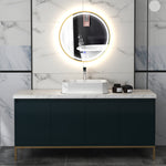 Illuminated Bathroom Led Mirror 60/80cm Round Wall Mounted | Small | Gold