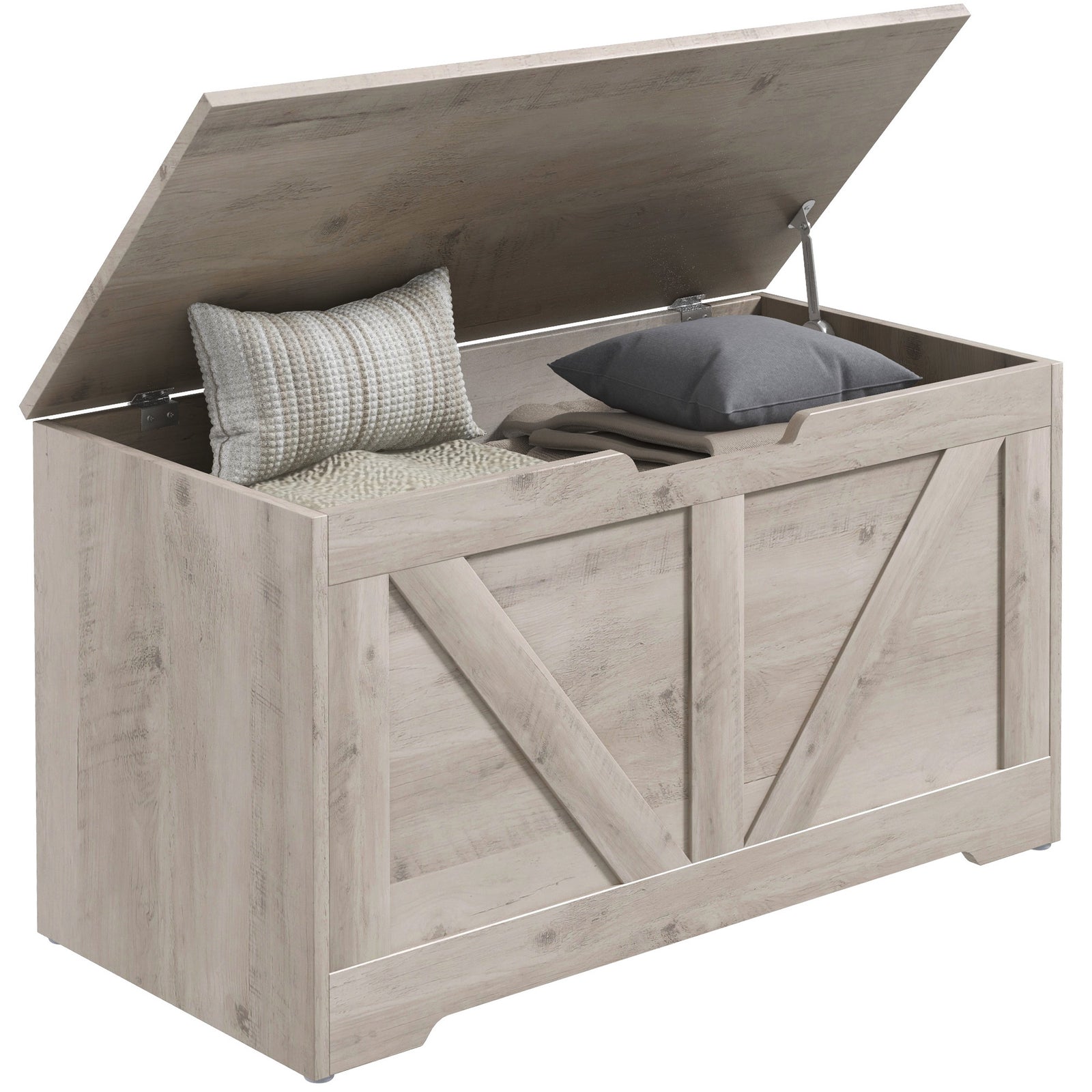 Storage Trunk For Living Room, With Safety Hinges 80cm | One Size | Gray